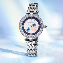 Load image into Gallery viewer, Black By Blue Brave Butterfly Lovers 34mm (4B11135) Blue Dial Moving Butterfly Hands Silver Bracelet Watch (Copy) (Copy)
