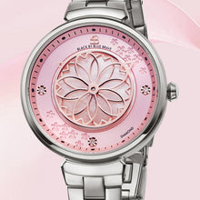 Load image into Gallery viewer, Black By Blue Brave Cherry Blossom 32mm (4B1212) Pink Mother Of Pearl Dial Genuine Diamonds Sakura Petal Hand Silver Bracelet Watch
