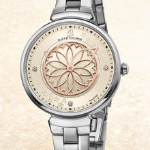 Load image into Gallery viewer, Black By Blue Brave Cherry Blossom 32mm (4B1213) Champagne Mother Of Pearl Dial Genuine Diamonds Sakura Petal Hand Silver Bracelet Watch

