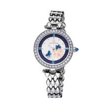 Load image into Gallery viewer, Black By Blue Brave Butterfly Lovers 34mm (4B11135) Blue Dial Moving Butterfly Hands Silver Bracelet Watch (Copy) (Copy)
