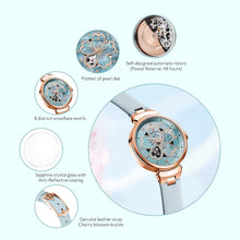 Load image into Gallery viewer, Black By Blue Brave Cherry Blossom 36mm (4B1195) Blue Mother Of Pearl Dial Leather Strap Automatic Watch
