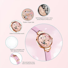 Load image into Gallery viewer, Black By Blue Brave Cherry Blossom 36mm (4B1196) Pink Mother Of Pearl Dial Leather Strap Automatic Watch (Copy)
