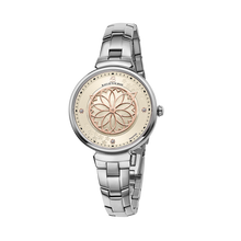 Load image into Gallery viewer, Black By Blue Brave Cherry Blossom 32mm (4B1213) Champagne Mother Of Pearl Dial Genuine Diamonds Sakura Petal Hand Silver Bracelet Watch

