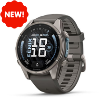 Load image into Gallery viewer, Garmin Fenix 9 – 43 mm Titanium with Pebble Gray Silicone Band
