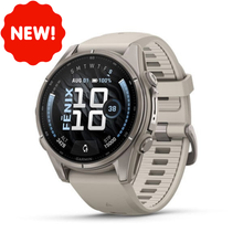 Load image into Gallery viewer, Garmin Fenix 9 – 43 mm Titanium with Fog Gray Silicone Band
