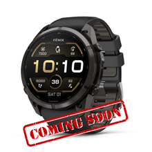 Load image into Gallery viewer, Garmin Fenix 9 Pro – 47 mm Carbon Gray DLC Titanium with Black/Pebble Gray Silicone Band
