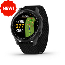 Load image into Gallery viewer, Garmin Approach S50 Slate Aluminum Bezel with Black ComfortFit Nylon Band
