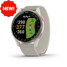 Load image into Gallery viewer, Garmin Approach S50 Cream Gold Aluminum Bezel with Ivory ComfortFit Nylon Band
