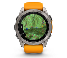 Load image into Gallery viewer, Garmin Fenix 8 AMOLED 51mm Sapphire Titanium with Spark Orange/Graphite Silicone Band
