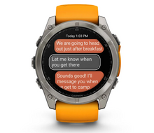 Load image into Gallery viewer, Garmin Fenix 8 AMOLED 51mm Sapphire Titanium with Spark Orange/Graphite Silicone Band
