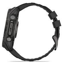 Load image into Gallery viewer, Garmin Fenix 8 AMOLED 51mm Sapphire Titanium Carbon Gray DLC with Black/Pebble Gray Silicone Band
