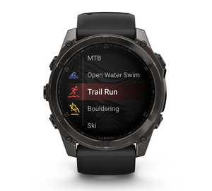 Garmin Fenix 8 AMOLED 51mm Sapphire Titanium Carbon Gray DLC with Black/Pebble Gray Silicone Band