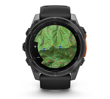 Load image into Gallery viewer, Garmin Fenix 8 AMOLED 51mm Stainless Steel Slate Gray with Black Silicone Band
