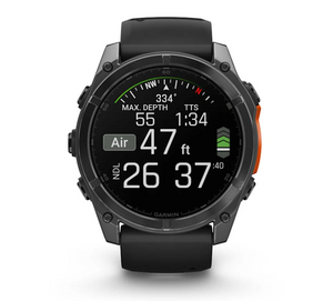 Garmin Fenix 8 AMOLED 51mm Stainless Steel Slate Gray with Black Silicone Band