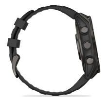 Load image into Gallery viewer, Garmin Fenix 8 AMOLED 47mm Sapphire Titanium Carbon Gray DLC with Black/Pebble Gray Silicone Band
