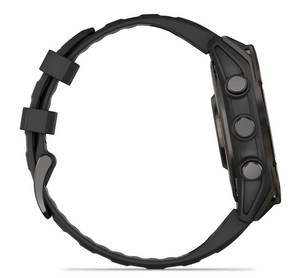 Garmin Fenix 8 AMOLED 47mm Sapphire Titanium Carbon Gray DLC with Black/Pebble Gray Silicone Band