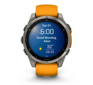 Garmin Fenix 8 AMOLED 47mm Sapphire Titanium with Spark Orange/Graphite Silicone Band