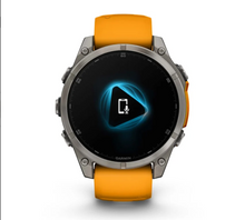 Load image into Gallery viewer, Garmin Fenix 8 AMOLED 47mm Sapphire Titanium with Spark Orange/Graphite Silicone Band
