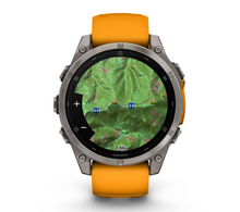 Load image into Gallery viewer, Garmin Fenix 8 AMOLED 47mm Sapphire Titanium with Spark Orange/Graphite Silicone Band
