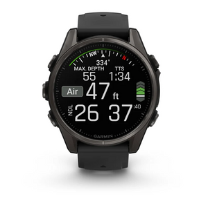 Garmin Fenix 8 AMOLED 43mm Sapphire Titanium Carbon Gray DLC with Black/Pebble Gray Silicone Band