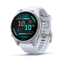 Load image into Gallery viewer, Garmin Fenix 8 AMOLED 43mm Stainless Steel Silver with Whitestone Silicone Band
