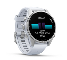 Load image into Gallery viewer, Garmin Fenix 8 AMOLED 43mm Stainless Steel Silver with Whitestone Silicone Band
