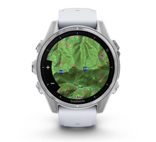 Load image into Gallery viewer, Garmin Fenix 8 AMOLED 43mm Stainless Steel Silver with Whitestone Silicone Band
