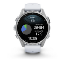 Load image into Gallery viewer, Garmin Fenix 8 AMOLED 43mm Stainless Steel Silver with Whitestone Silicone Band
