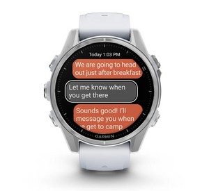 Garmin Fenix 8 AMOLED 43mm Stainless Steel Silver with Whitestone Silicone Band