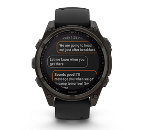 Garmin Fenix 8 47mm Solar Sapphire Carbon Gray DLC Titanium with Black/Pebble Gray Silicone Band