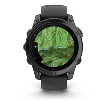 Load image into Gallery viewer, Garmin Fenix E 47mm AMOLED Slate Gray Steel with Black Silicone Band
