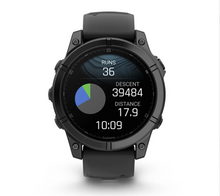 Load image into Gallery viewer, Garmin Fenix E 47mm AMOLED Slate Gray Steel with Black Silicone Band
