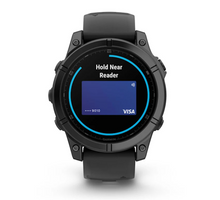 Load image into Gallery viewer, Garmin Fenix E 47mm AMOLED Slate Gray Steel with Black Silicone Band
