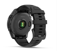 Load image into Gallery viewer, Garmin Fenix E 47mm AMOLED Slate Gray Steel with Black Silicone Band
