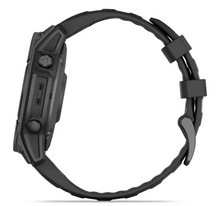 Load image into Gallery viewer, Garmin Fenix E 47mm AMOLED Slate Gray Steel with Black Silicone Band
