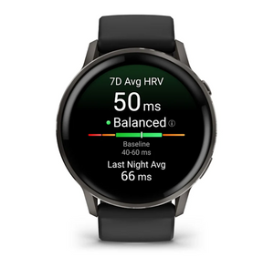Garmin Venu 4 - 45mm Slate with Black Silicone Band (Pre-order)