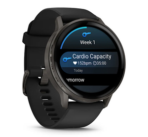 Garmin Venu 4 - 45mm Slate with Black Silicone Band (Pre-order)