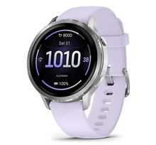 Load image into Gallery viewer, Garmin Venu 4 - 41mm Silver with Periwinkle Silicone Band (Pre-order)
