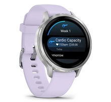 Load image into Gallery viewer, Garmin Venu 4 - 41mm Silver with Periwinkle Silicone Band (Pre-order)
