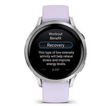 Load image into Gallery viewer, Garmin Venu 4 - 41mm Silver with Periwinkle Silicone Band (Pre-order)
