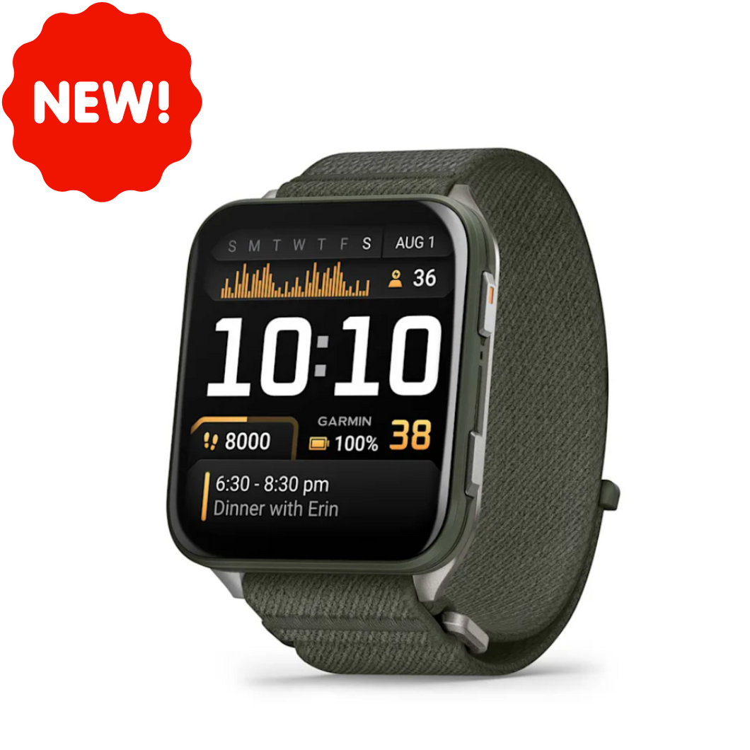 Garmin Venu X1 Moss with Titanium Caseback and Moss ComfortFit Nylon Band