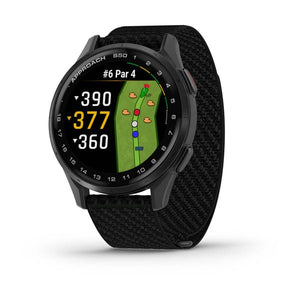 Garmin Approach S50 Slate Aluminum Bezel with Black ComfortFit Nylon Band