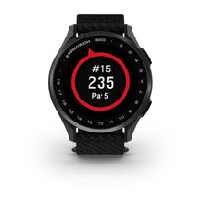 Load image into Gallery viewer, Garmin Approach S50 Slate Aluminum Bezel with Black ComfortFit Nylon Band
