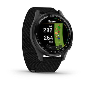 Garmin Approach S50 Slate Aluminum Bezel with Black ComfortFit Nylon Band