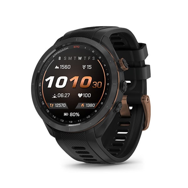 Garmin Approach S70 (47mm) Black/Bronze Bezel with Black Silicone 