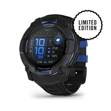 Load image into Gallery viewer, Garmin Instinct 3 AMOLED Black with Black/Bolt Blue Band - 50mm (Pre-order)

