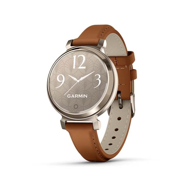 Garmin Lily 2 Classic Cream Gold with Tan Leather Band