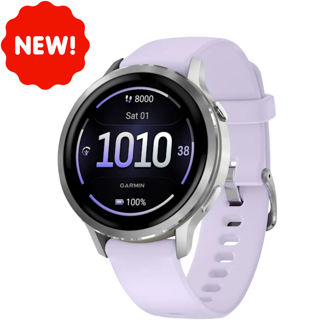 Garmin Venu 4 - 41mm Silver with Periwinkle Silicone Band (Pre-order)