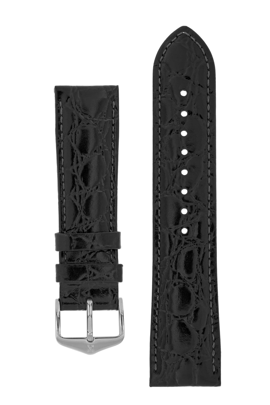 Hirsch CROCOGRAIN Crocodile Embossed Leather Watch Strap 20mm