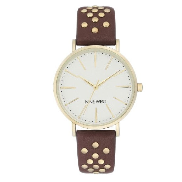 Nine West Women's Strap Watch NW/3022 - Beige Faux Leather, Mineral Crystal, Japanese Quartz - View #4